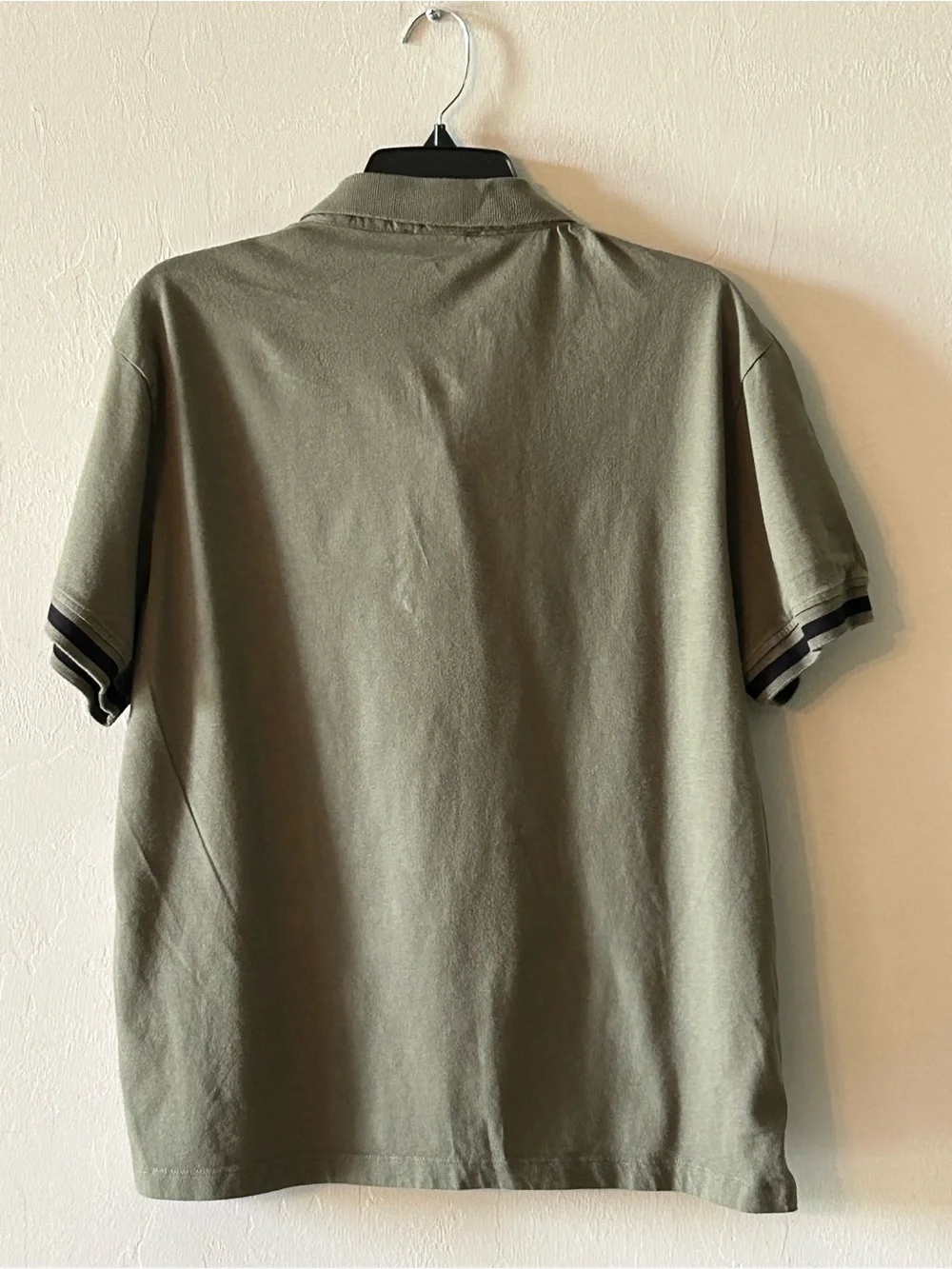 True Religion Men's Polo Shirt M Olive Green TR Logo Trim Relaxed Fit Grunge